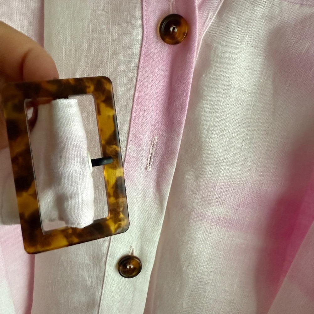 SOLID & STRIPED Light Pink Button-Down Top - image 3